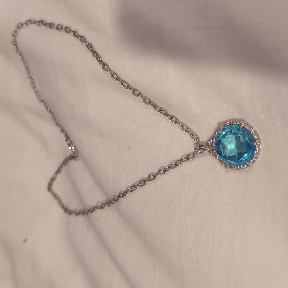 Judith Ripka Sky Blue Crystal with white sapphires 925